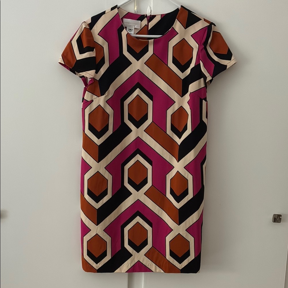 Corey Lynn Calter Pink and Brown Sheath Dress